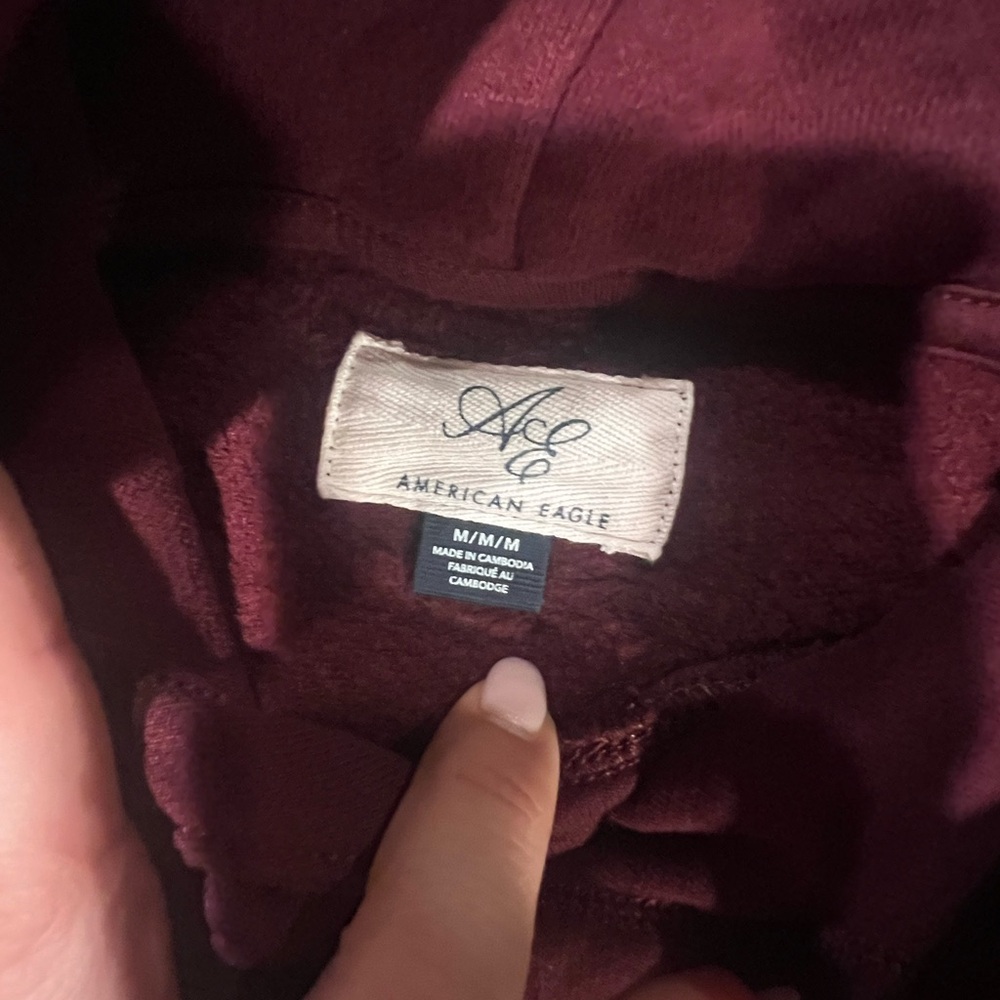 American Eagle Outfitters Maroon Hoodie - Picture 2 of 2